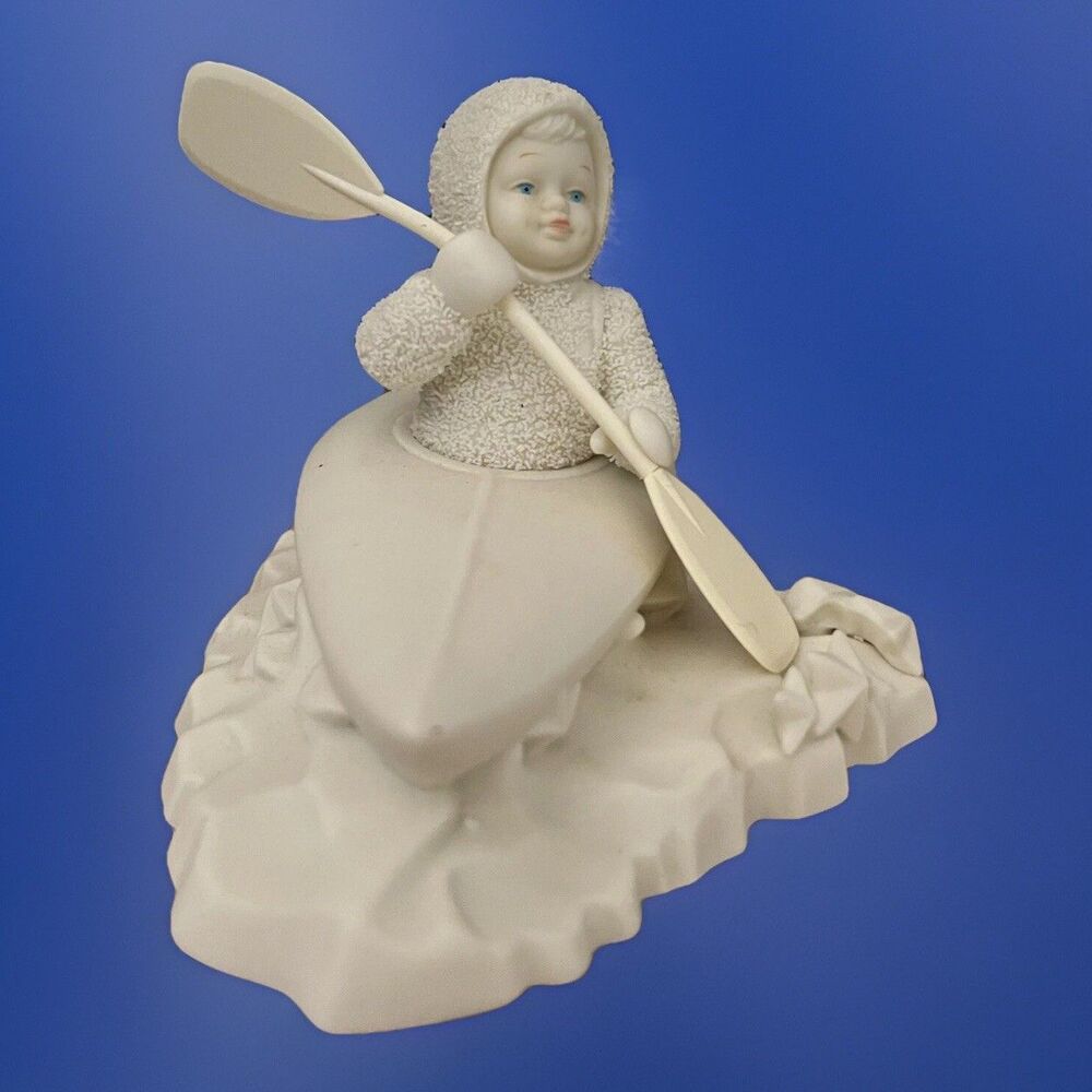 Retired Dept 56 Snowbabies "Crossing Starry Skies" Kayak Canoe #68349 w/box - Picture 4 of 10